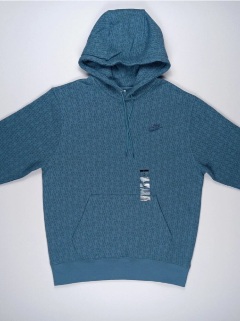 Nike Sportswear Club Fleece Monogram Hoodie Men's Medium Blue HV4615-006 NWT